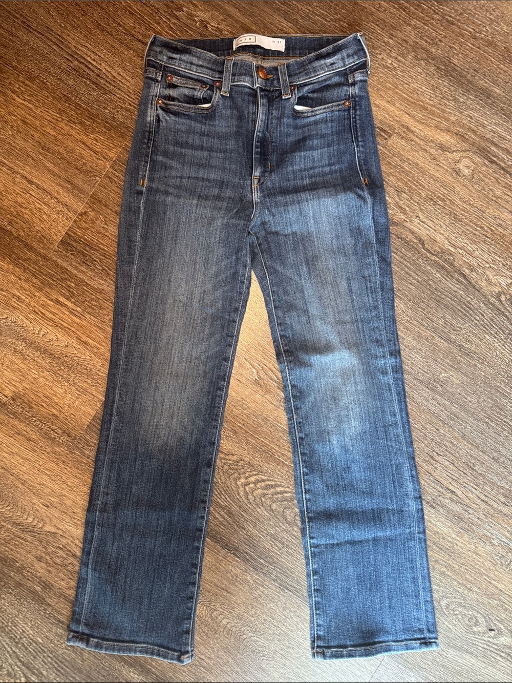 AYR The Pop Classic Straight-Leg Jeans Medium Wash Size 27